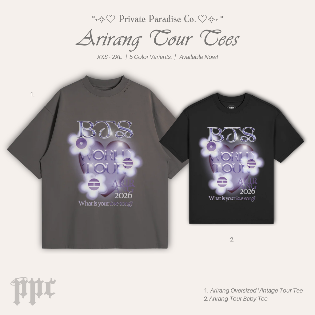 ARIRANG Tour T-Shirt (Gray) JP Ver. Mサイズ Arirang Tour Oversized Tee – Private Paradise Co.