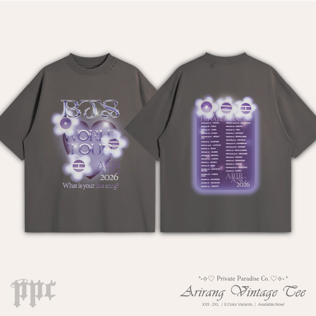 ARIRANG WORLD TOUR Tシャツ グレー　L Arirang Tour Oversized Tee – Private Paradise Co.
